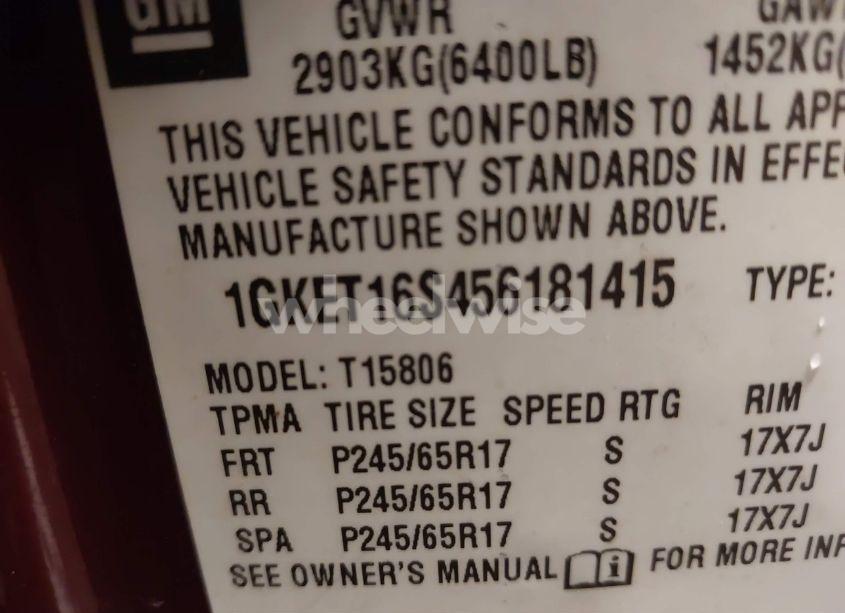 Photo 9 of 2005 Gmc Envoy XL SLE (VIN 1GKET16S456181415)
