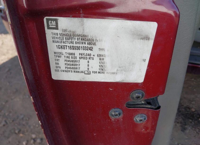 Photo 9 of 2003 Gmc Envoy XL SLE (VIN 1GKET16S936103242)