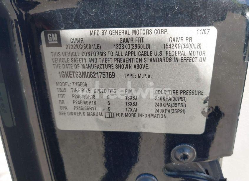 Photo 9 of 2008 Gmc Envoy DENALI (VIN 1GKET63M082175769)