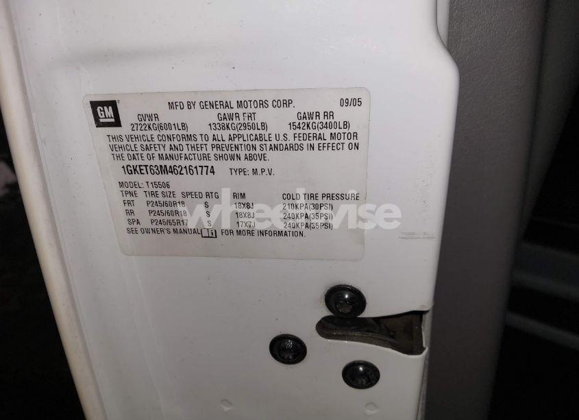 Photo 8 of 2006 Gmc Envoy DENALI (VIN 1GKET63M462161774)