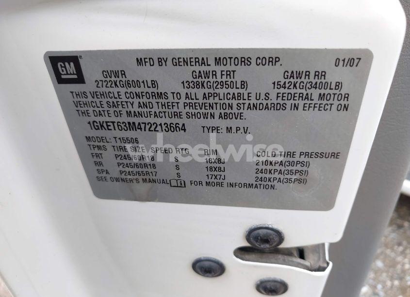 Photo 9 of 2007 Gmc Envoy DENALI (VIN 1GKET63M472213664)