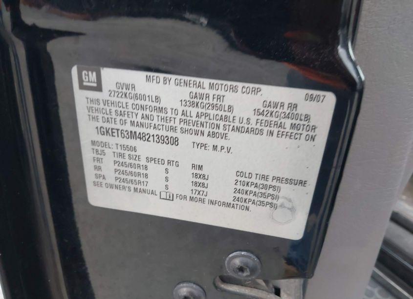 Photo 9 of 2008 Gmc Envoy DENALI (VIN 1GKET63M482139308)