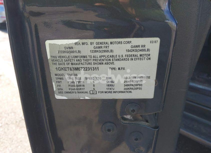 Photo 9 of 2007 Gmc Envoy DENALI (VIN 1GKET63M672231311)