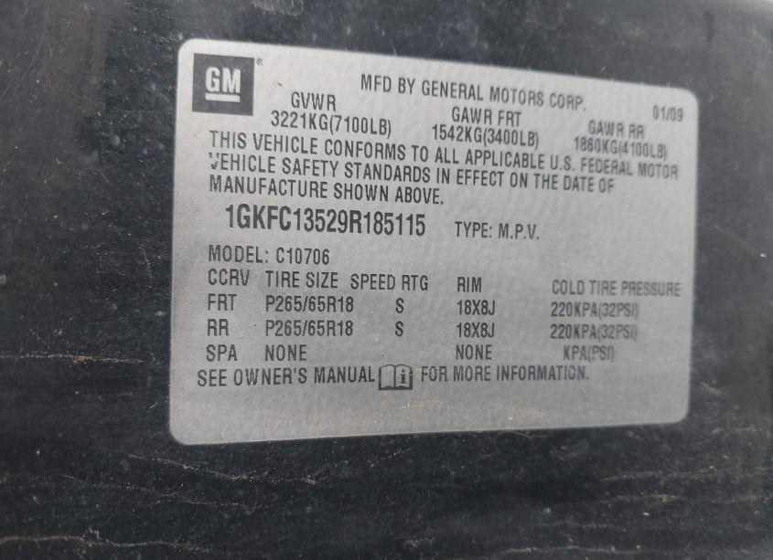 Photo 9 of 2009 Gmc Yukon HYBRID (VIN 1GKFC13529R185115)