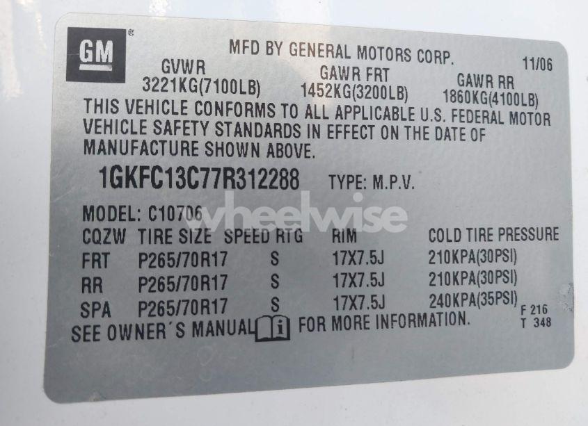 Photo 9 of 2007 Gmc Yukon COMMERCIAL FLEET (VIN 1GKFC13C77R312288)