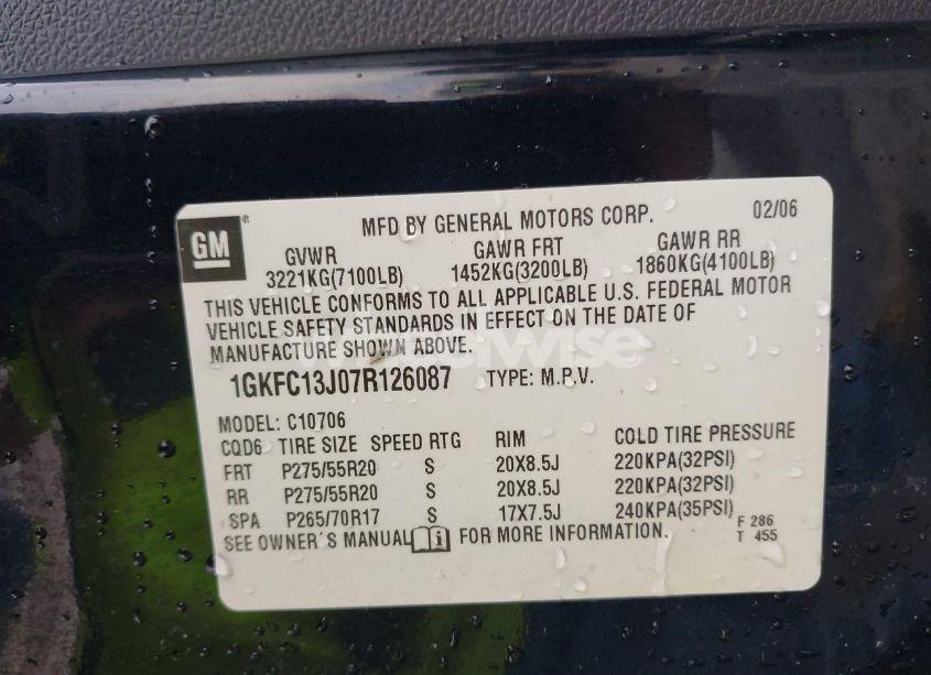 Photo 9 of 2007 Gmc Yukon SLT (VIN 1GKFC13J07R126087)