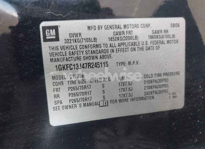 Photo 9 of 2007 Gmc Yukon COMMERCIAL FLEET (VIN 1GKFC13J47R245115)
