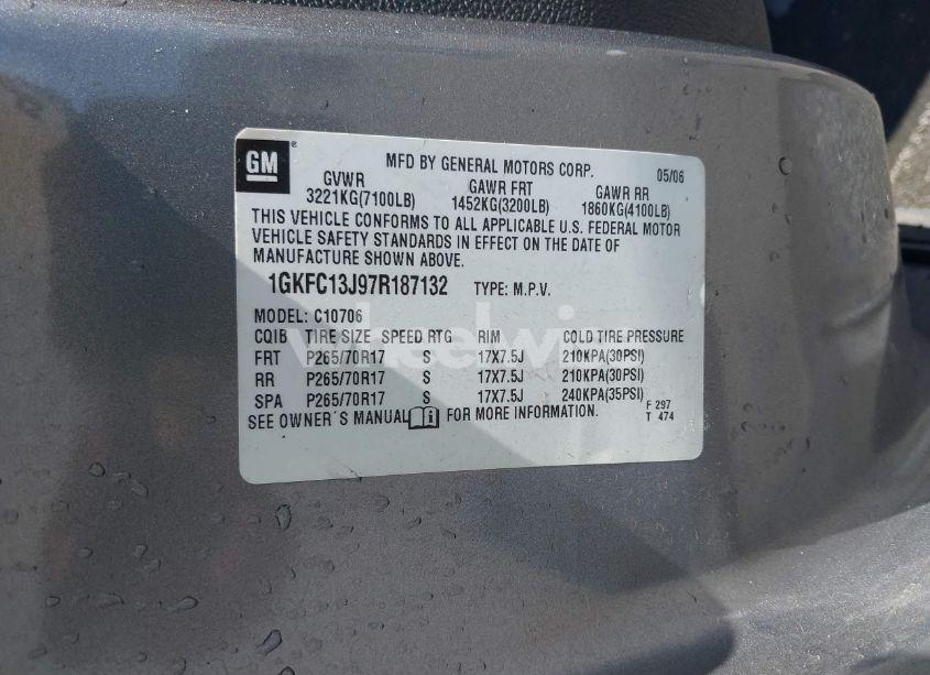 Photo 9 of 2007 Gmc Yukon COMMERCIAL FLEET (VIN 1GKFC13J97R187132)