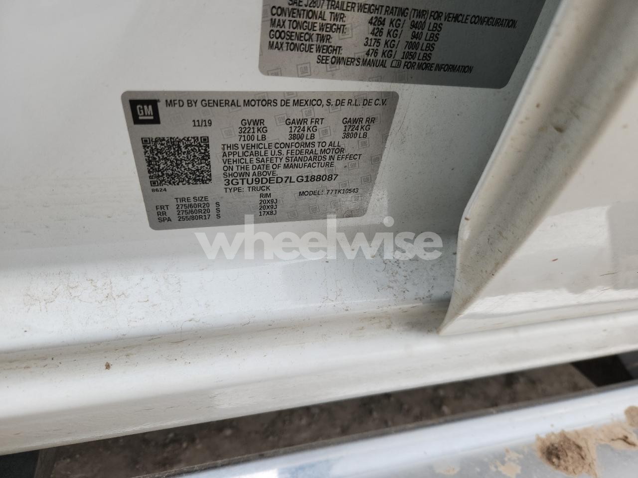 Photo 12 of 2020 GMC SIERRA K1500 SLT (VIN 1GKFC26J69R257805)