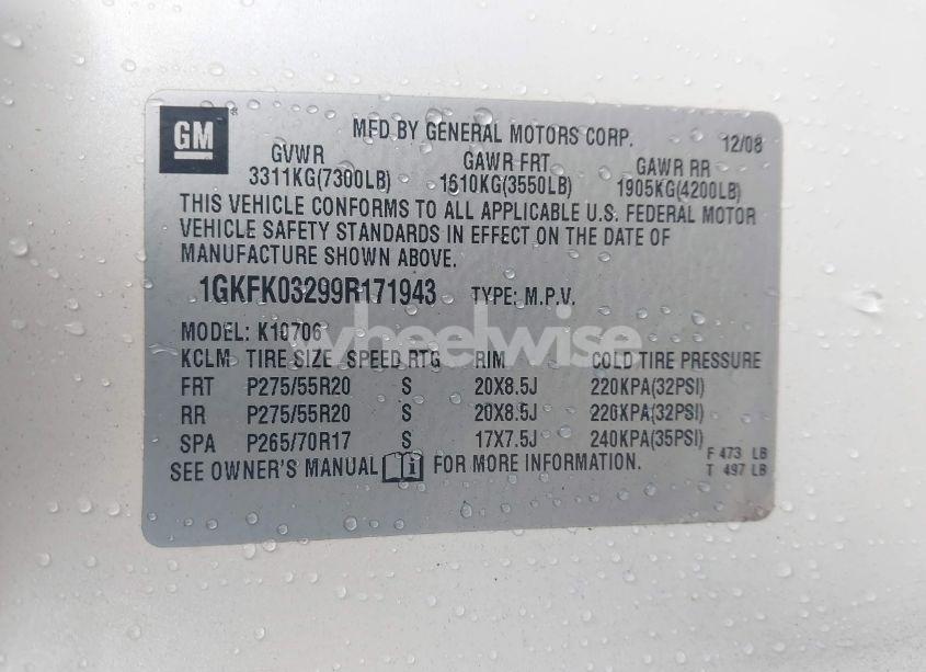 Photo 9 of 2009 Gmc Yukon DENALI (VIN 1GKFK03299R171943)