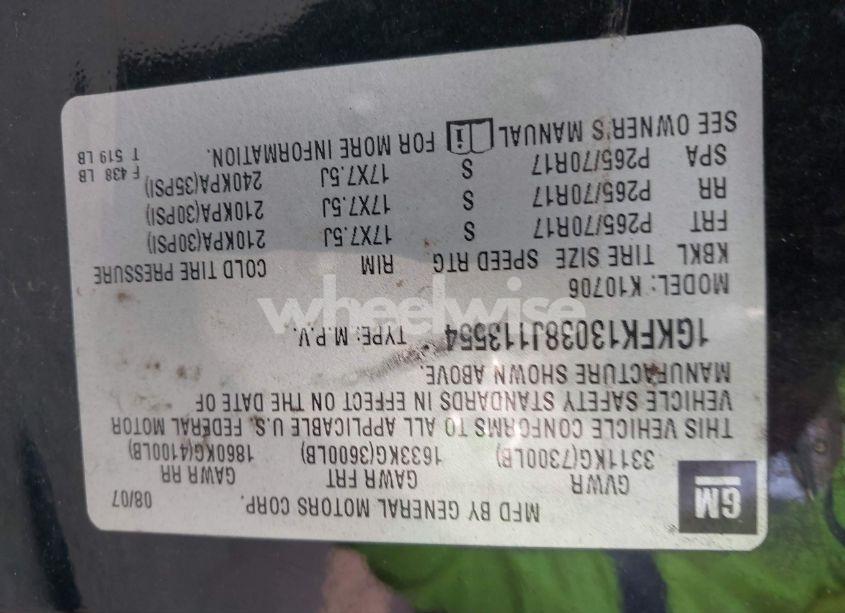 Photo 9 of 2008 Gmc Yukon SLT (VIN 1GKFK13038J113554)