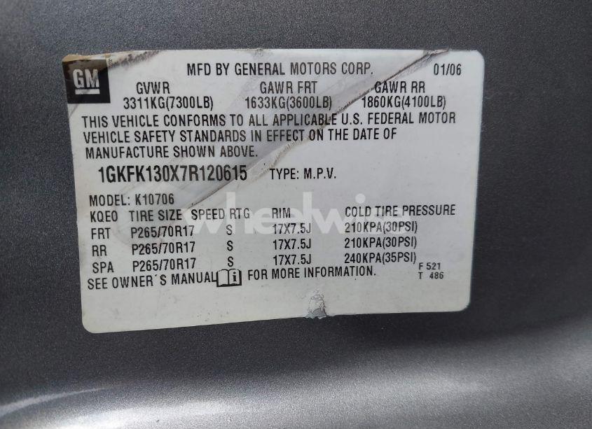 Photo 9 of 2007 Gmc Yukon (VIN 1GKFK130X7R120615)