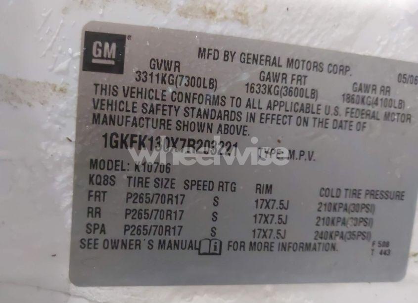 Photo 9 of 2007 Gmc Yukon SLT (VIN 1GKFK130X7R203221)