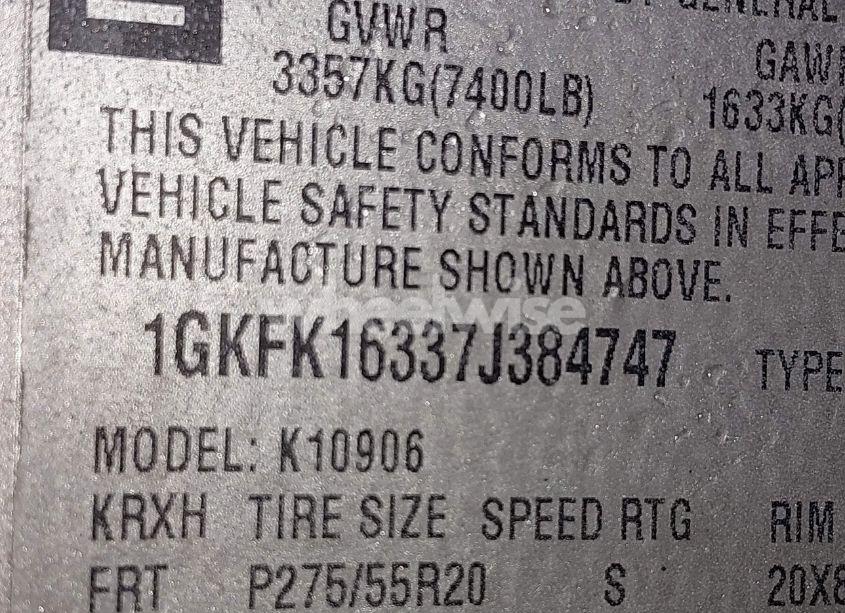 Photo 9 of 2007 Gmc Yukon XL 1500 SLT (VIN 1GKFK16337J384747)