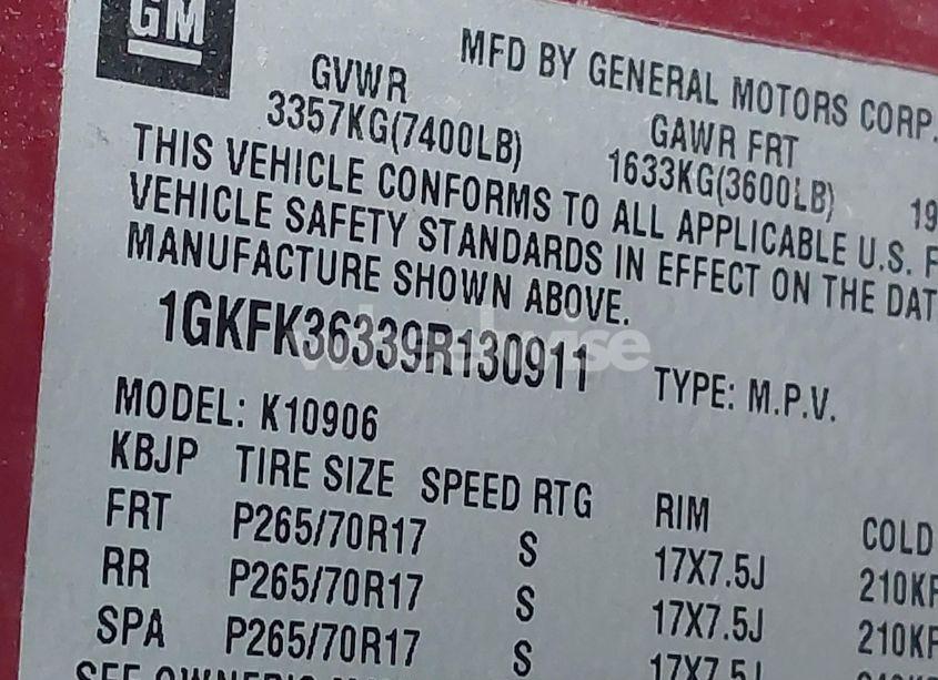 Photo 9 of 2009 Gmc Yukon XL 1500 SLT2 (VIN 1GKFK36339R130911)