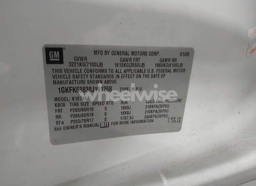 Photo 9 of 2008 Gmc Yukon DENALI (VIN 1GKFK63838J191268)