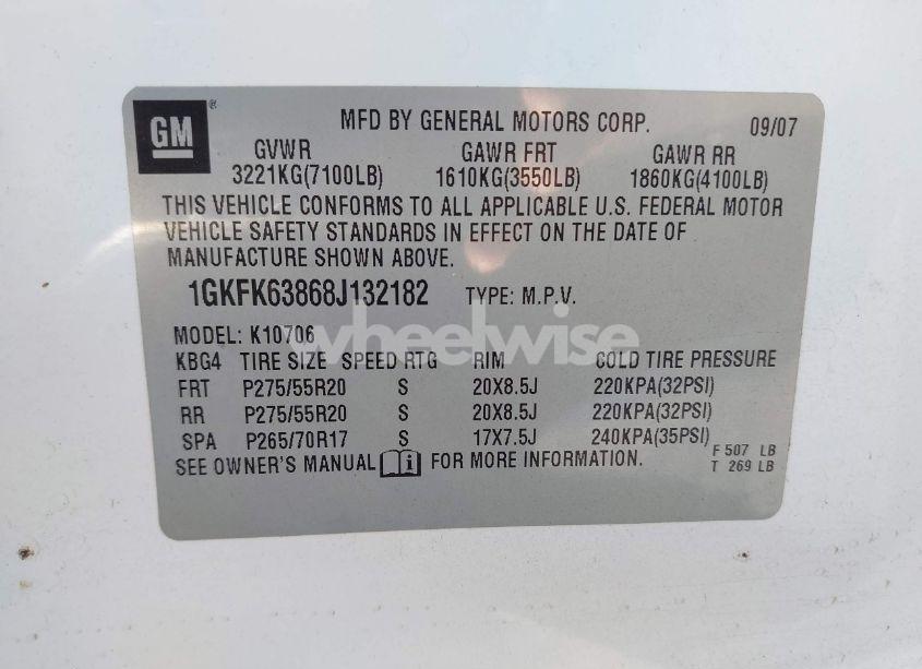 Photo 9 of 2008 Gmc Yukon DENALI (VIN 1GKFK63868J132182)