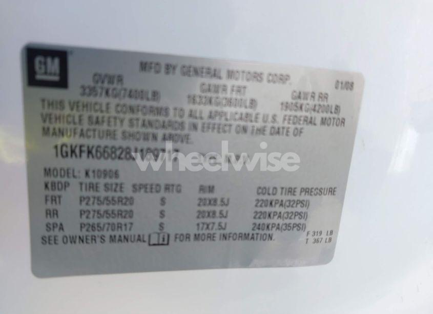 Photo 9 of 2008 Gmc Yukon XL 1500 DENALI (VIN 1GKFK66828J189717)