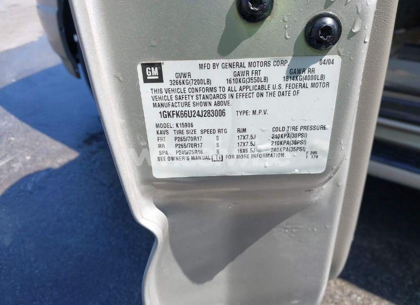 Photo 9 of 2004 Gmc Yukon XL 1500 DENALI (VIN 1GKFK66U24J283006)