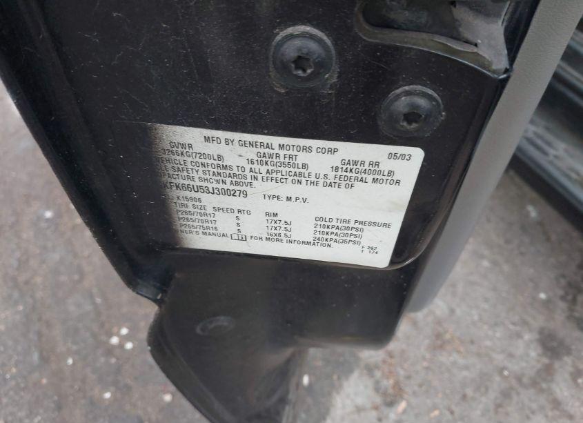 Photo 9 of 2003 Gmc Yukon XL 1500 DENALI (VIN 1GKFK66U53J300279)