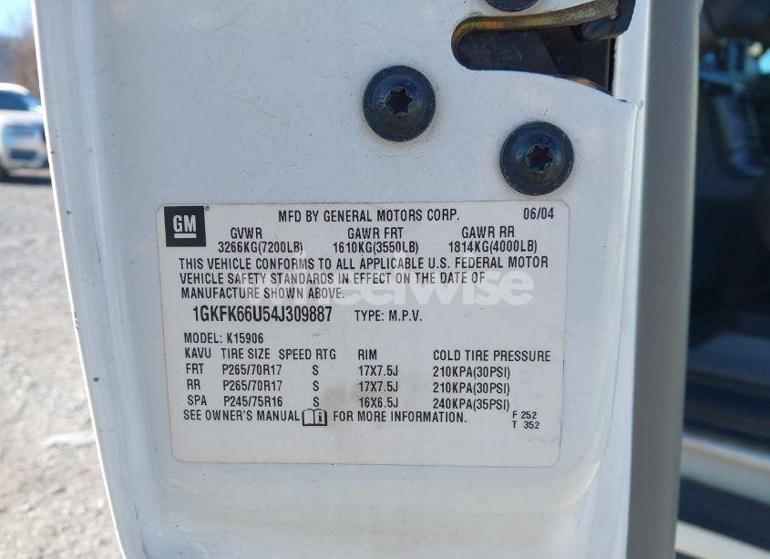 Photo 9 of 2004 Gmc Yukon XL 1500 DENALI (VIN 1GKFK66U54J309887)