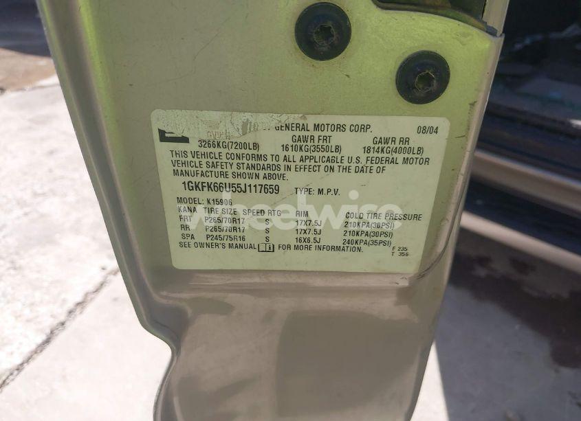 Photo 9 of 2005 Gmc Yukon XL 1500 DENALI (VIN 1GKFK66U55J117659)