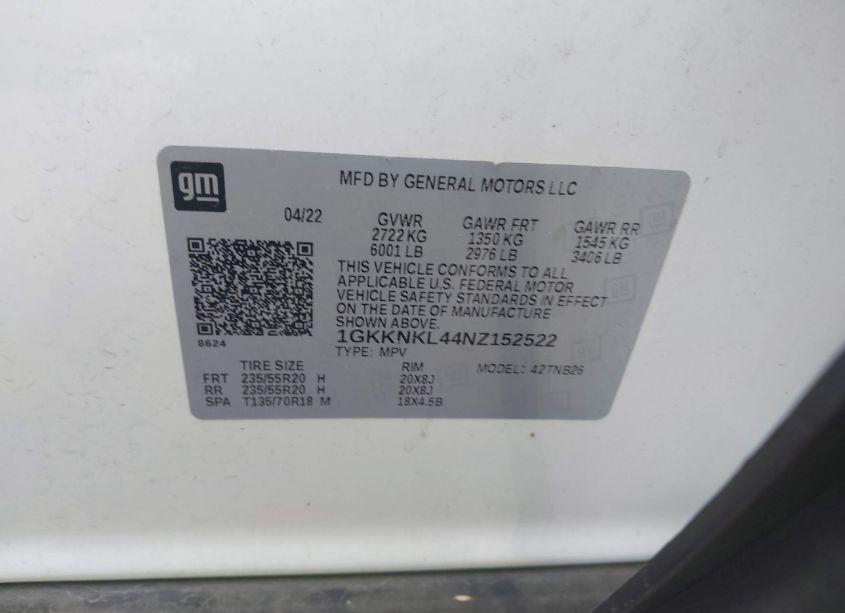 Photo 9 of 2022 Gmc Acadia FWD SLE (VIN 1GKKNKL44NZ152522)