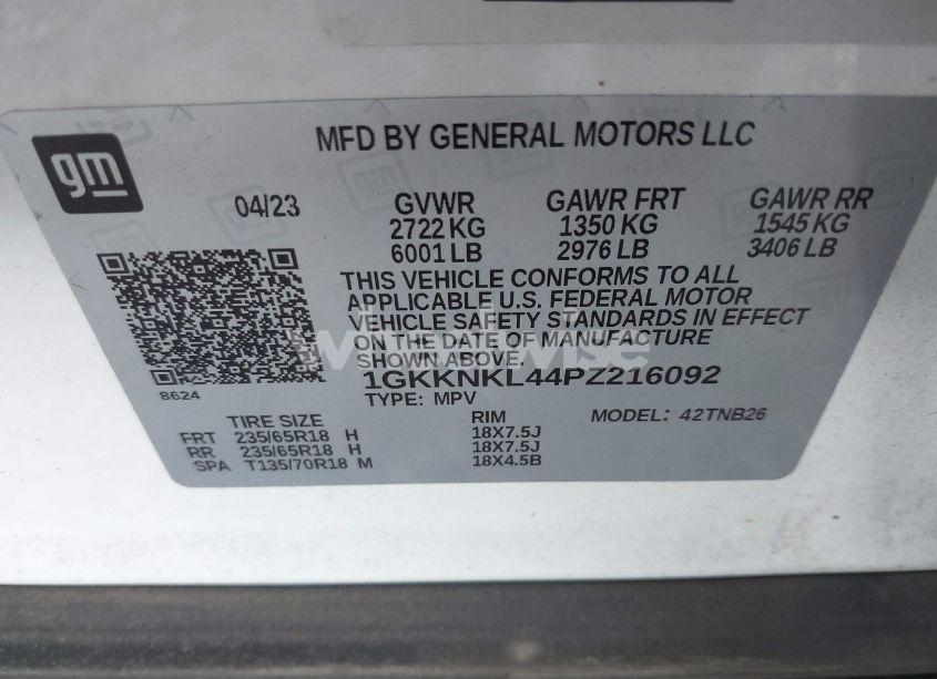 Photo 9 of 2023 Gmc Acadia FWD SLE (VIN 1GKKNKL44PZ216092)