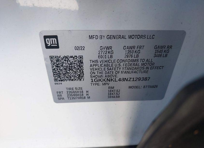 Photo 9 of 2022 Gmc Acadia FWD SLE (VIN 1GKKNKL48NZ129387)