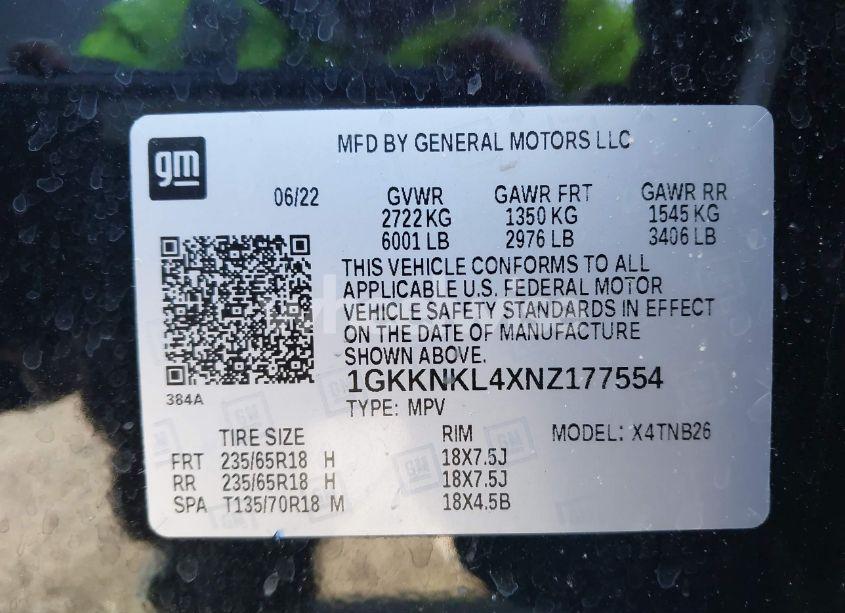 Photo 9 of 2022 Gmc Acadia FWD SLE (VIN 1GKKNKL4XNZ177554)