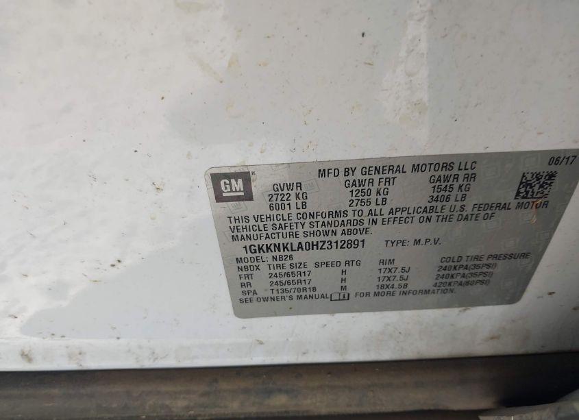 Photo 9 of 2017 Gmc Acadia SLE-1 (VIN 1GKKNKLA0HZ312891)