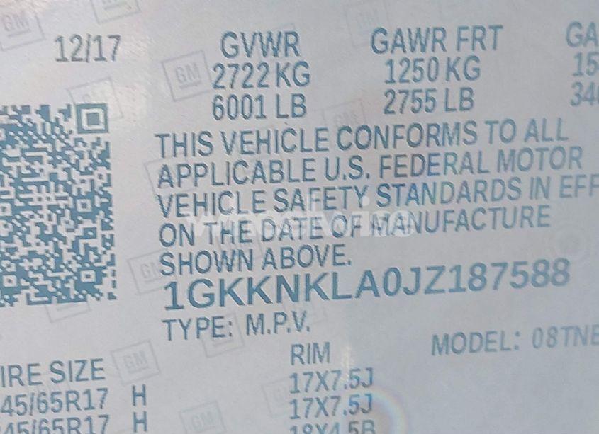 Photo 9 of 2018 Gmc Acadia SLE-1 (VIN 1GKKNKLA0JZ187588)