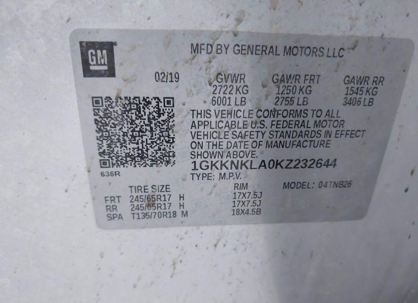 Photo 9 of 2019 Gmc Acadia SLE-1 (VIN 1GKKNKLA0KZ232644)