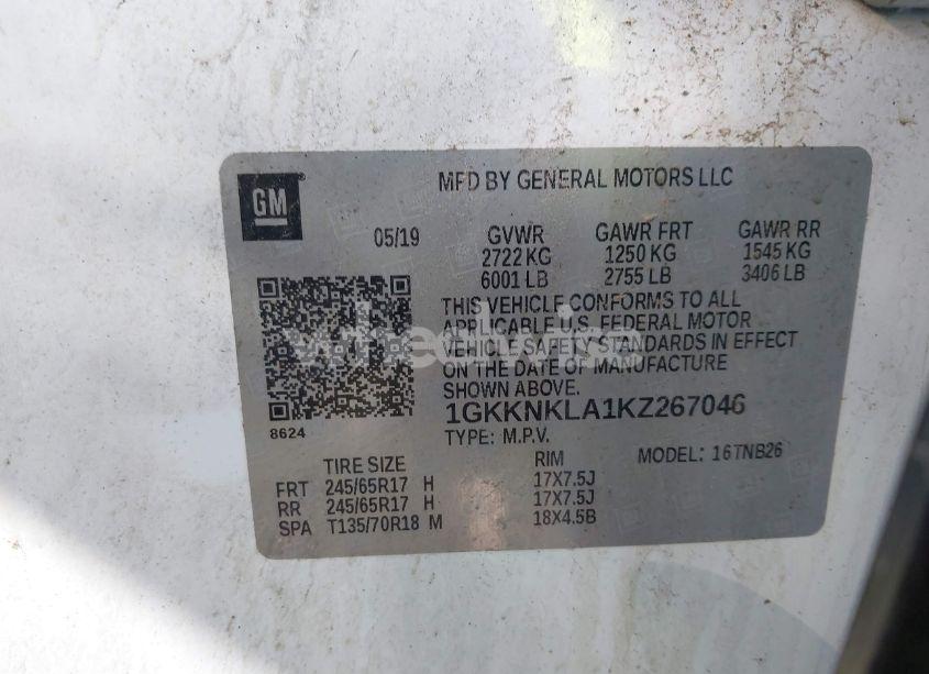 Photo 9 of 2019 Gmc Acadia SLE-1 (VIN 1GKKNKLA1KZ267046)