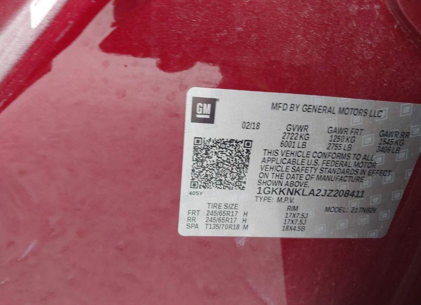 Photo 9 of 2018 Gmc Acadia SLE-1 (VIN 1GKKNKLA2JZ208411)