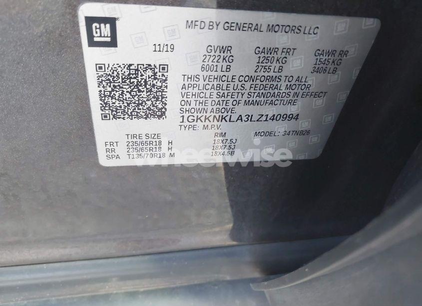 Photo 9 of 2020 Gmc Acadia FWD SLE (VIN 1GKKNKLA3LZ140994)