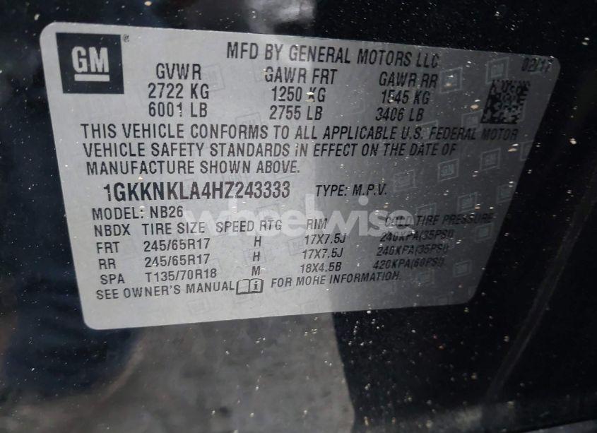 Photo 9 of 2017 Gmc Acadia SLE-1 (VIN 1GKKNKLA4HZ243333)