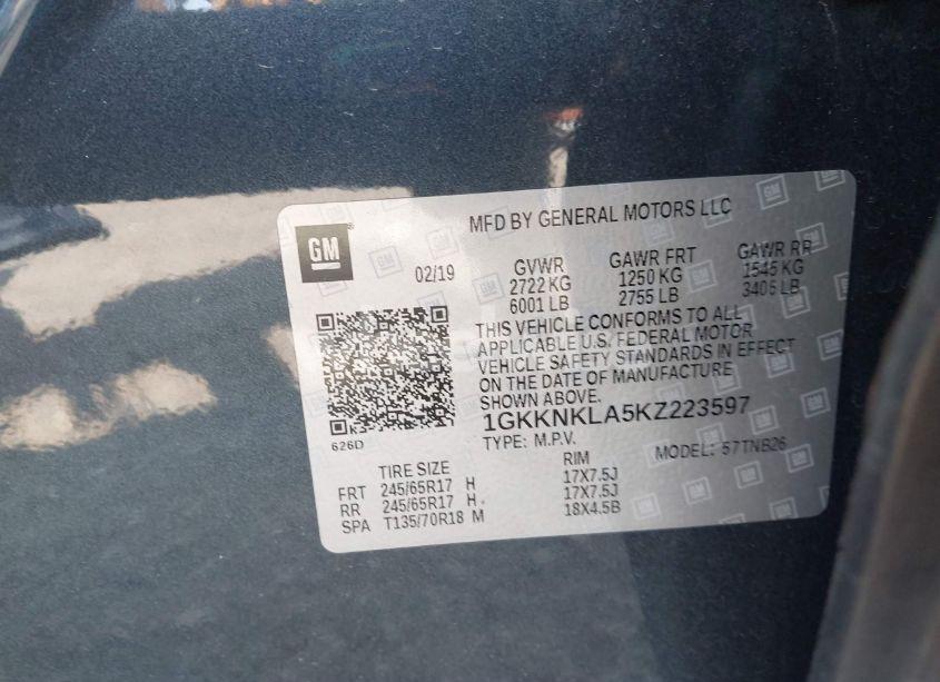 Photo 9 of 2019 Gmc Acadia SLE-1 (VIN 1GKKNKLA5KZ223597)