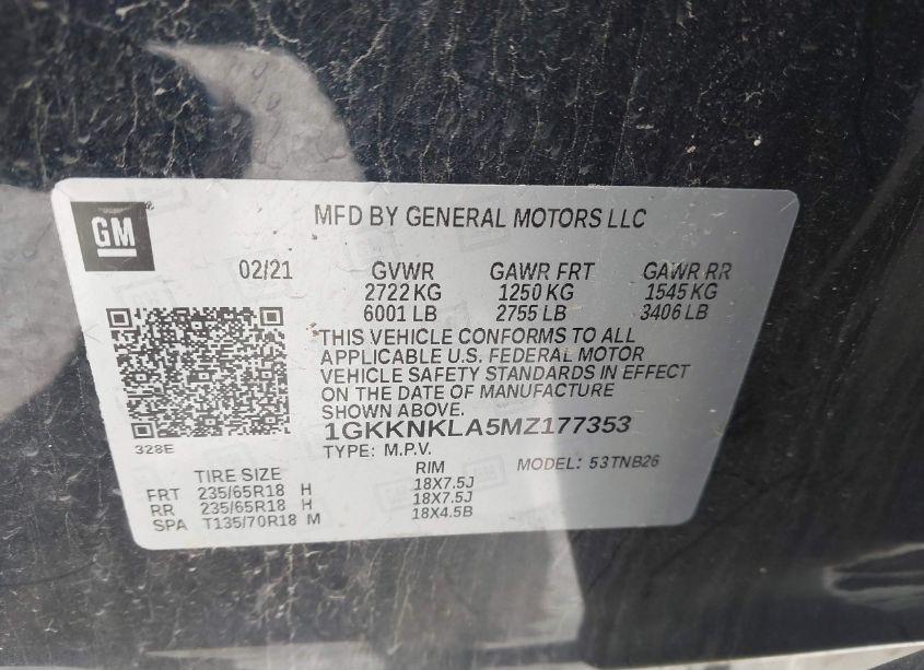 Photo 9 of 2021 Gmc Acadia FWD SLE (VIN 1GKKNKLA5MZ177353)
