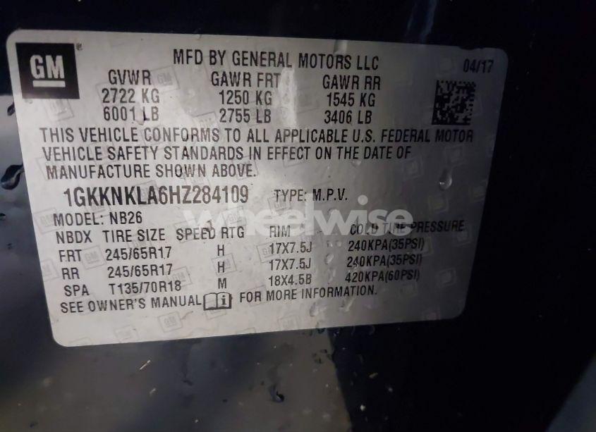 Photo 9 of 2017 Gmc Acadia SLE-1 (VIN 1GKKNKLA6HZ284109)