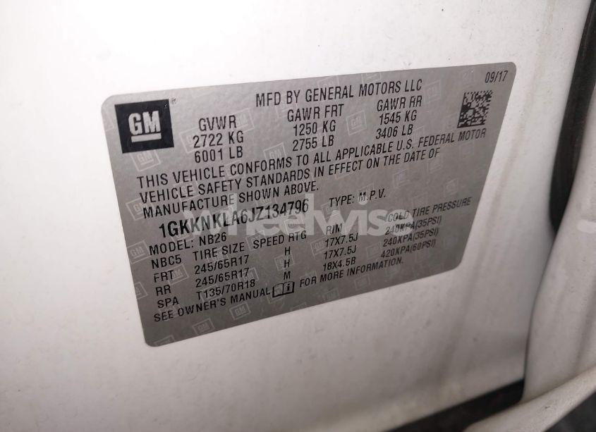 Photo 9 of 2018 Gmc Acadia SLE-1 (VIN 1GKKNKLA6JZ134796)