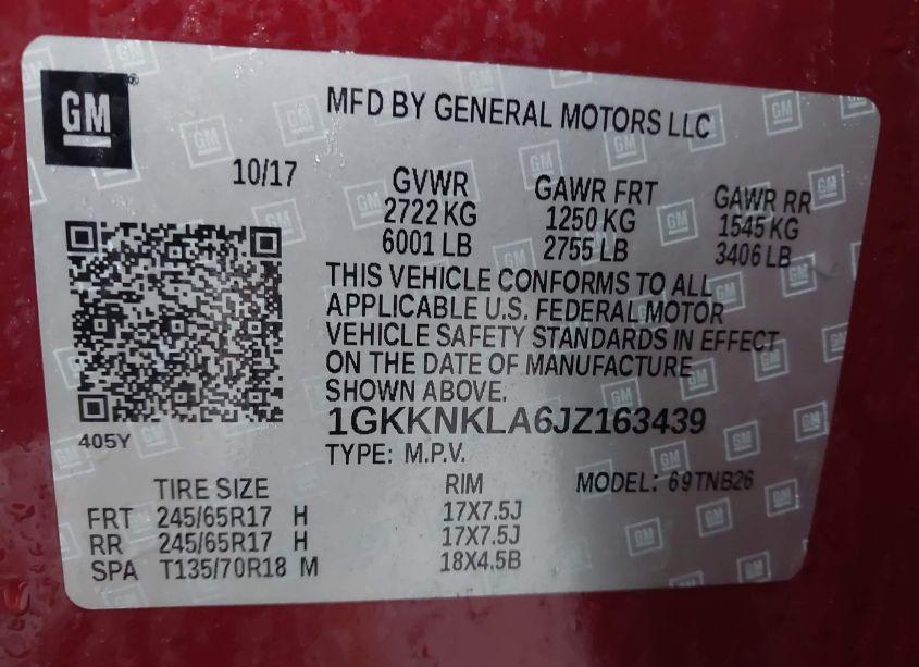 Photo 9 of 2018 Gmc Acadia SLE-1 (VIN 1GKKNKLA6JZ163439)