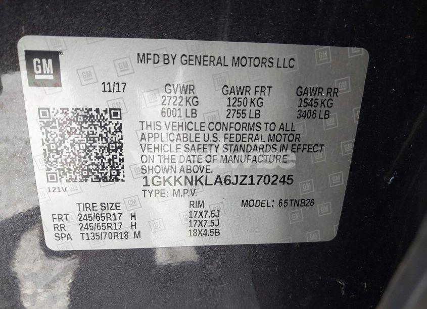 Photo 9 of 2018 Gmc Acadia SLE-1 (VIN 1GKKNKLA6JZ170245)