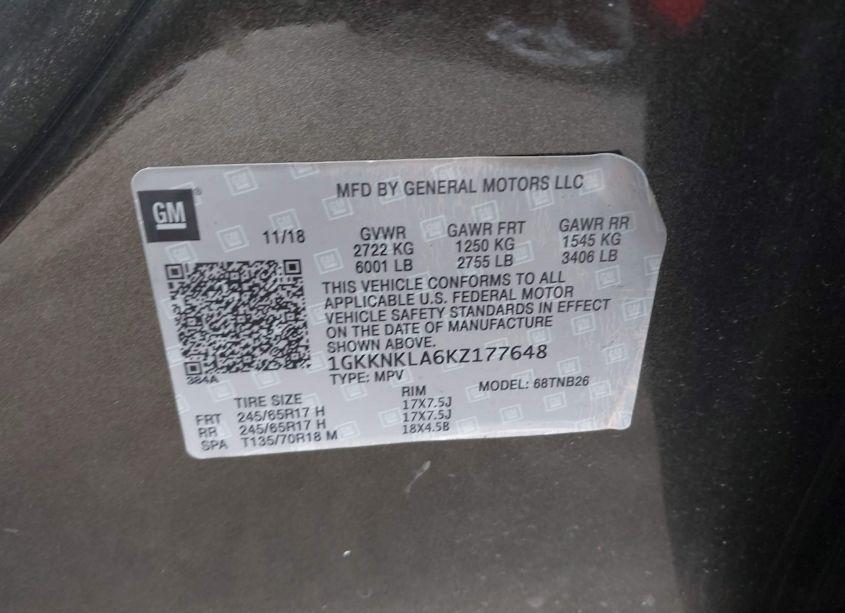 Photo 9 of 2019 Gmc Acadia SLE-1 (VIN 1GKKNKLA6KZ177648)