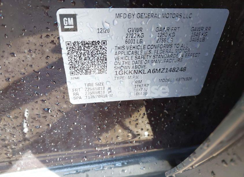 Photo 9 of 2021 Gmc Acadia FWD SLE (VIN 1GKKNKLA6MZ148248)