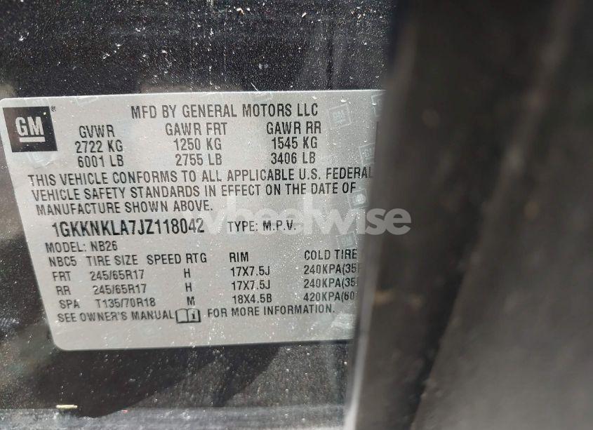 Photo 9 of 2018 Gmc Acadia SLE-1 (VIN 1GKKNKLA7JZ118042)