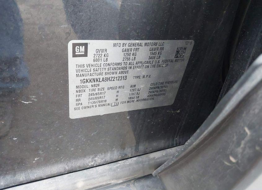 Photo 9 of 2017 Gmc Acadia SLE-1 (VIN 1GKKNKLA8HZ212313)