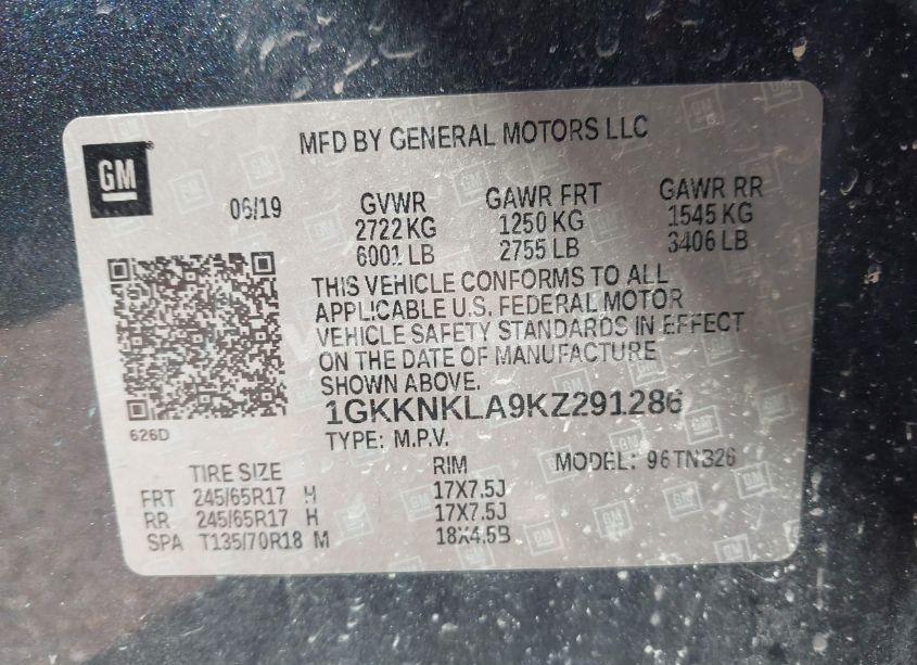 Photo 9 of 2019 Gmc Acadia SLE-1 (VIN 1GKKNKLA9KZ291286)