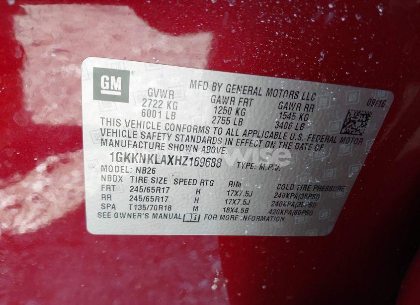 Photo 9 of 2017 Gmc Acadia SLE-1 (VIN 1GKKNKLAXHZ169688)