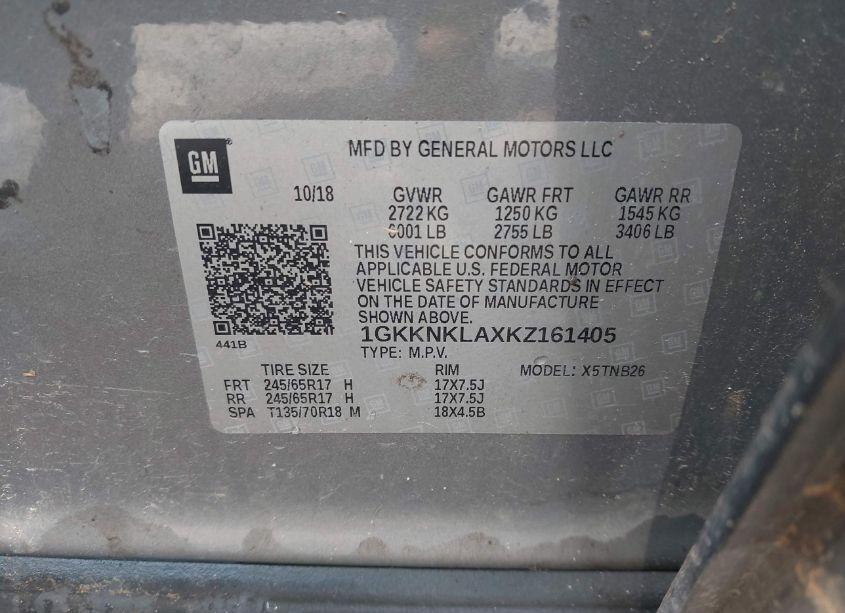 Photo 9 of 2019 Gmc Acadia SLE-1 (VIN 1GKKNKLAXKZ161405)